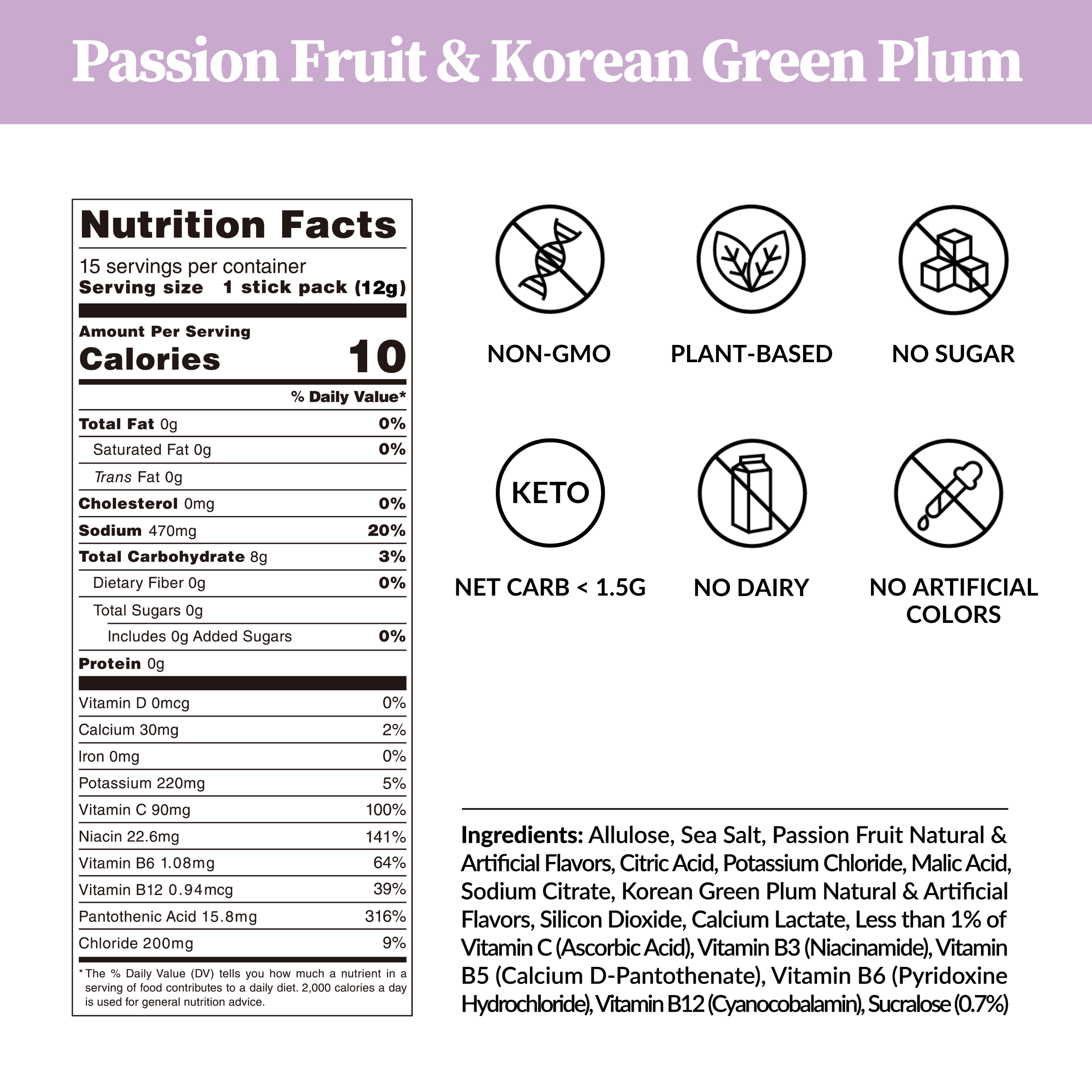 Passion Fruit & Korean Plum Electrolytes - Zero Sugar